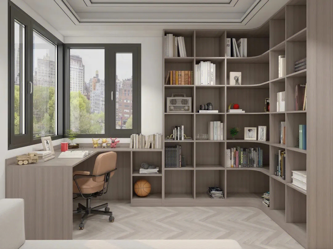 書房裝修設(shè)計(jì)定制書柜，這幾款個(gè)個(gè)令人著迷!